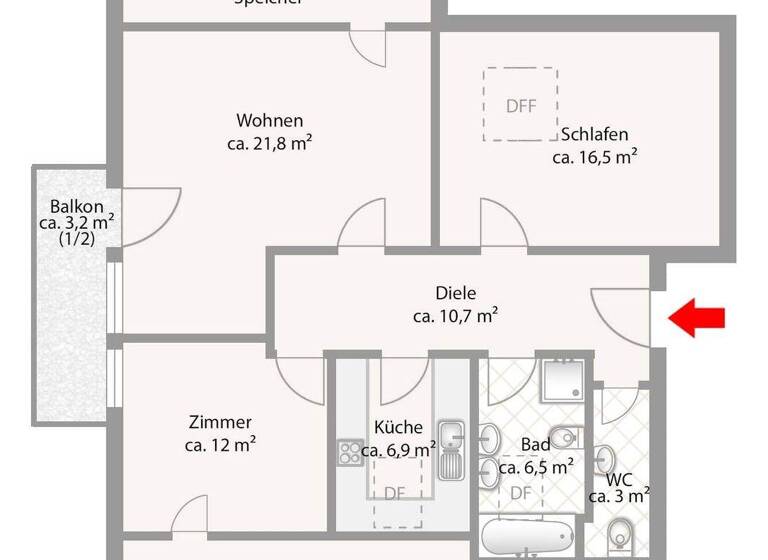 Wohnung zum Kauf 329.000 € 3 Zimmer 81 m² 2. Geschoss Aising Rosenheim 83026
