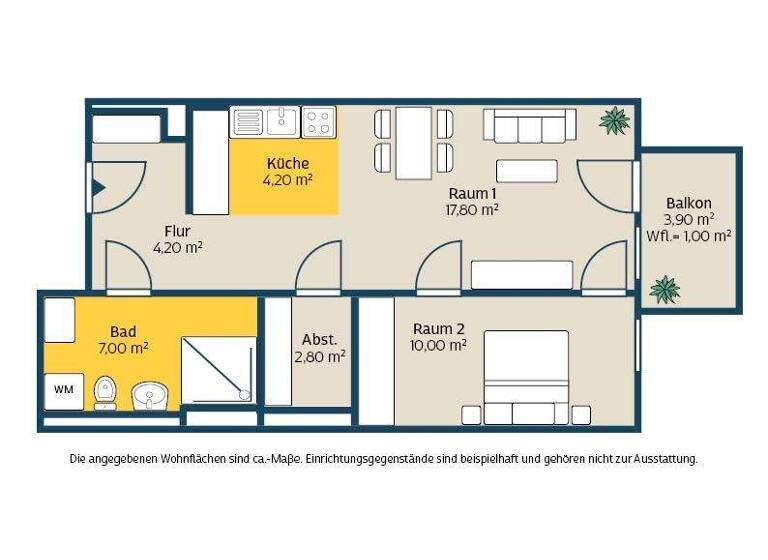 Wohnung zur Miete 588 € 2 Zimmer 47 m² Kieler Str. 86 Mockau-Nord Leipzig 04357