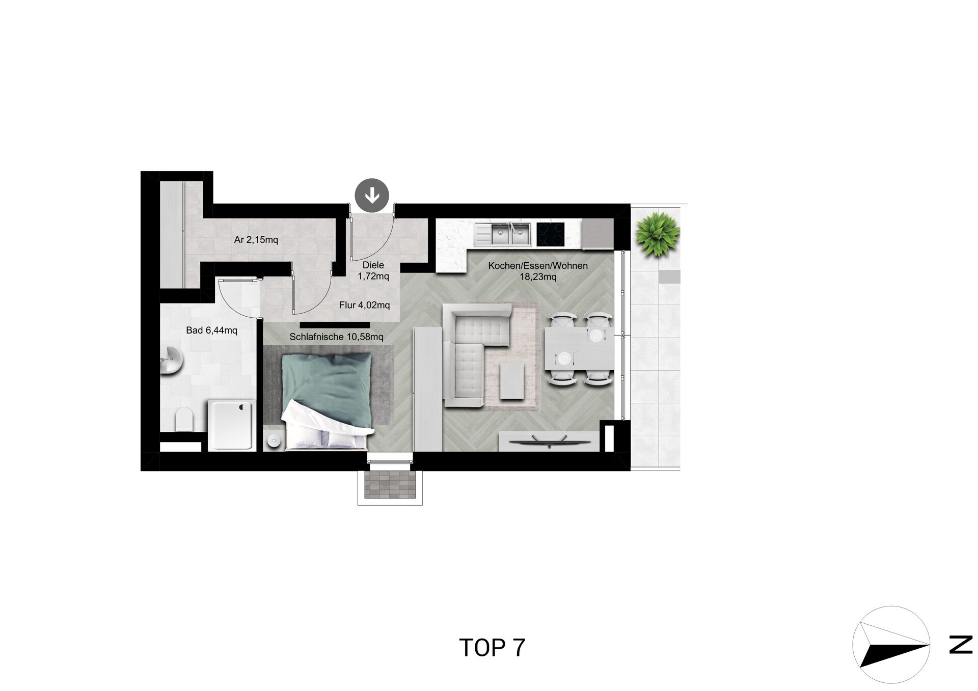 Wohnung zum Kauf 320.500 € 2 Zimmer 43,1 m²<br/>Wohnfläche 2.<br/>Geschoss Wilten Innsbruck 6020