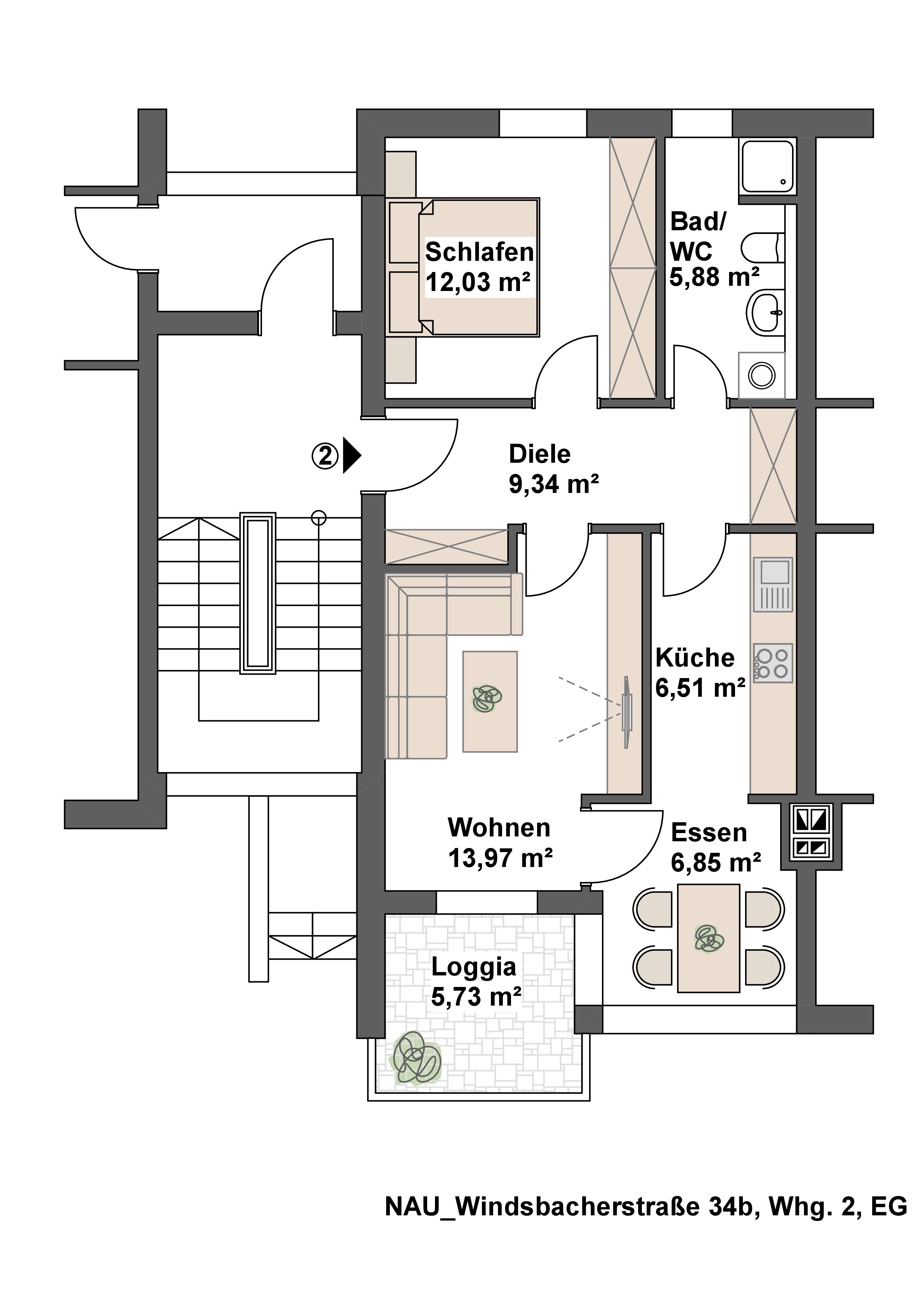 Wohnung zur Miete 510 € 2 Zimmer 60 m²<br/>Wohnfläche EG<br/>Geschoss 01.03.2025<br/>Verfügbarkeit Windsbacher Straße 34b Neuendettelsau Neuendettelsau 91564