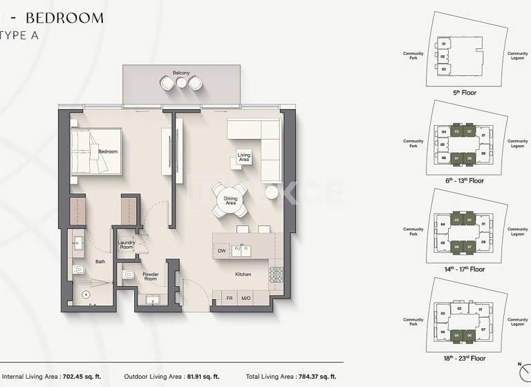 Studio zum Kauf 514.000 € 2 Zimmer 85 m² 7. Geschoss Dubai
