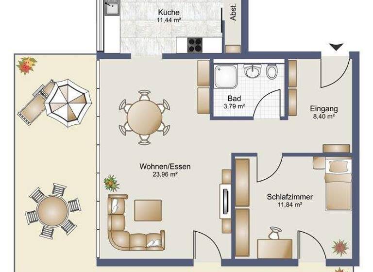Wohnung zur Miete 928 € 2 Zimmer 59,4 m² Bitzeweg 20 Hard 6971