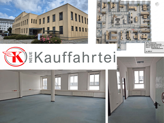 Bürofläche zur Miete provisionsfrei 400 m² Bürofläche Neue Kauffahrtei 25 Altchemnitz Chemnitz 09120