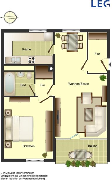 Wohnung zur Miete 569 € 2 Zimmer 55,4 m² 4. Geschoss frei ab 13.09.2024 Otto-Hahn-Straße 2 West Ratingen 40880