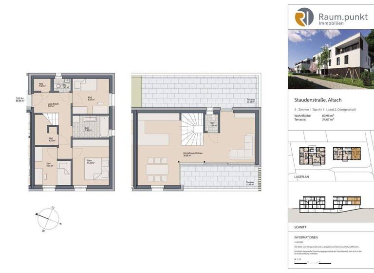 Maisonette zum Kauf - Erstbezug 689.000 € 4 Zimmer 90 m² 2. Geschoss Staudenstraße 5 Altach 6844