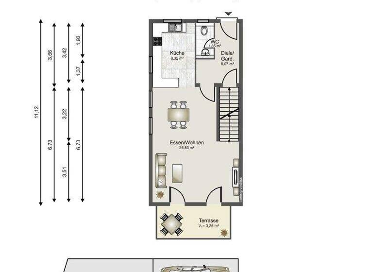 Reihenmittelhaus zum Kauf - Neubau 490.000 € 4 Zimmer 129,8 m² 180 m² Grundstück Durmersheim 76448