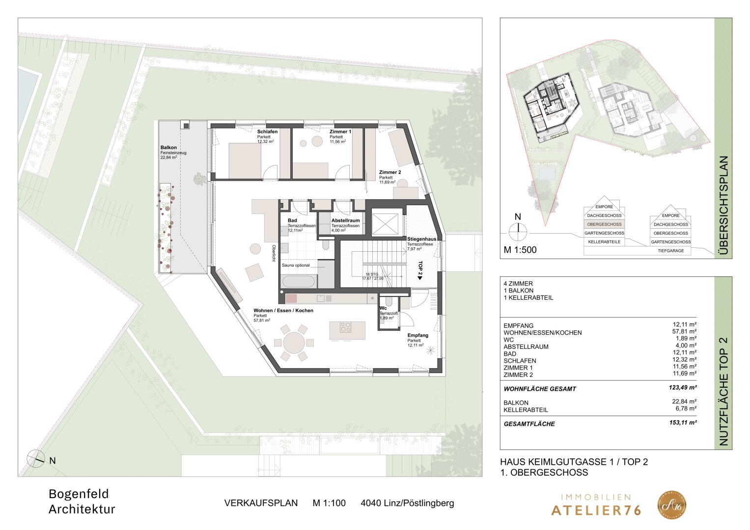 Wohnung zum Kauf 848.994 € 4,5 Zimmer 123,5 m²<br/>Wohnfläche 1.<br/>Geschoss 31.12.2026<br/>Verfügbarkeit Keimlgutgasse 1 Urfahr Linz 4040