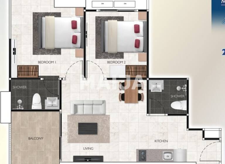 Studio zur Miete 1.015 € 3 Zimmer 60 m² 10. Geschoss Pattaya 3rd Rd Pattaya 20150