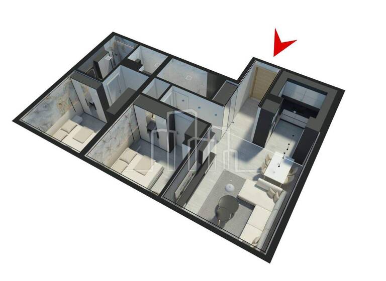 Wohnung zur Miete 844 € 3 Zimmer 2. Geschoss Sarajevo 71000