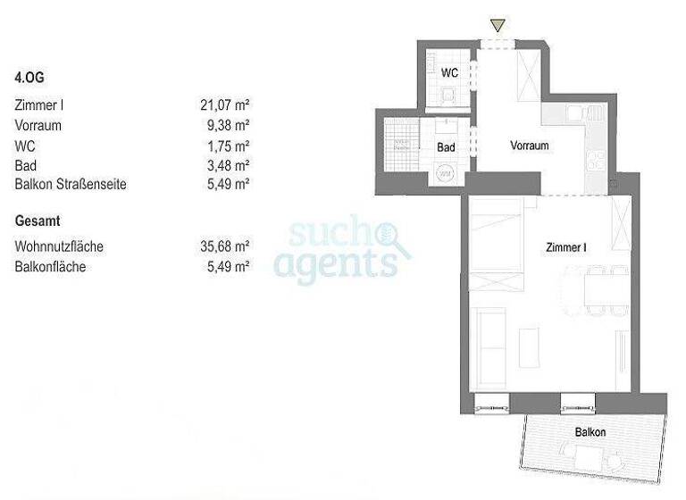 Studio zum Kauf 235.000 € 1 Zimmer 35,7 m² 4. Geschoss Wien, Favoriten 1100