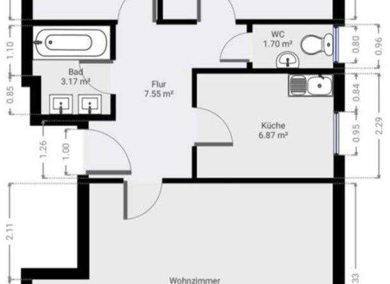 Wohnung zur Miete 1.295 € 3 Zimmer 72 m² 1. Geschoss Birkach Stuttgart 70599