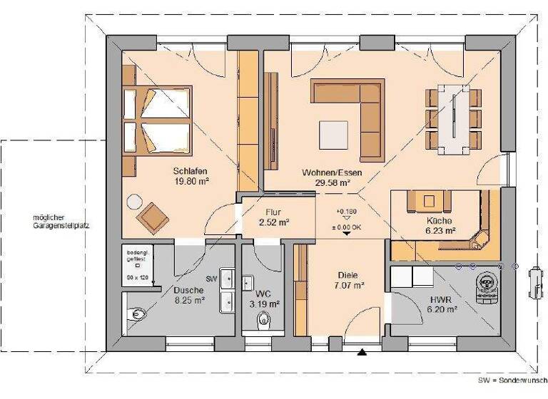Bungalow zum Kauf provisionsfrei 322.900 € 2 Zimmer 83 m² 340 m² Grundstück Langenbach Langenweißbach 08134
