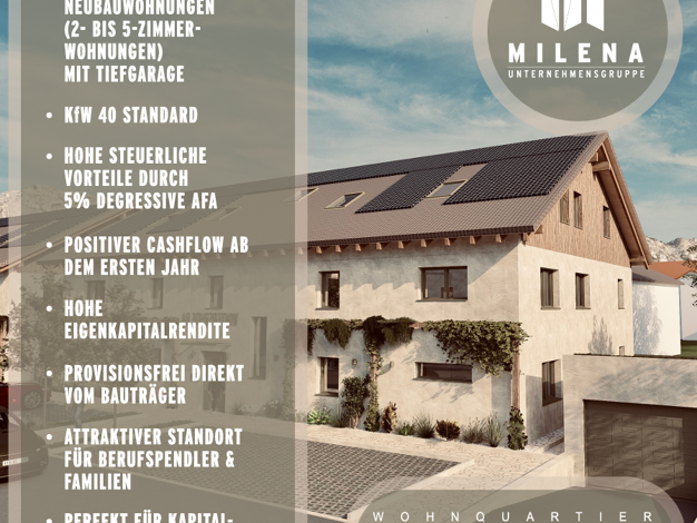 Wohnung zum Kauf - Erstbezug provisionsfrei als Kapitalanlage geeignet 499.235 € 3 Zimmer 90,8 m² Münchnerstraße 138 Mühldorf Mühldorf a.Inn 84453