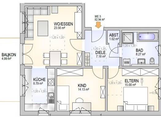 Wohnung zum Kauf - Erstbezug 598.600 € 3 Zimmer 82,9 m² Regensburg 93051