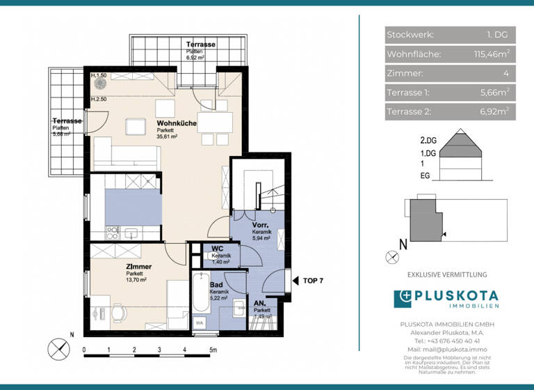 Maisonette zum Kauf 414.000 € 4 Zimmer 115,5 m² 2. Geschoss Haffnergasse 89 Wien 1220