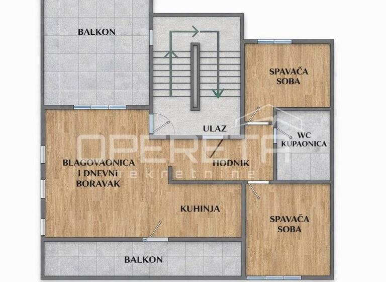Wohnung zum Kauf 290.000 € 3 Zimmer 100 m² 2. Geschoss Staro Brestje