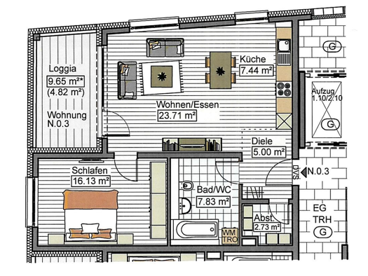 Wohnung zur Miete 910 € 2 Zimmer 67,7 m² EG frei ab 01.05.2026 Stadtmitte Neu-Ulm 89231