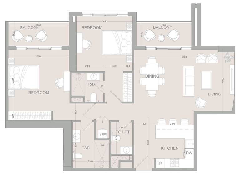 Wohnung zum Kauf provisionsfrei 407.484 € 3 Zimmer 122,7 m² Dubai 00000