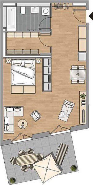 Wohnung zur Miete 1.124 € 1 Zimmer 67,8 m²<br/>Wohnfläche 2.<br/>Geschoss 01.02.2025<br/>Verfügbarkeit Mailänder Platz 19 Europaviertel Stuttgart-Mitte 70173