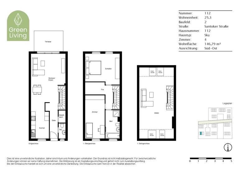 Reihenmittelhaus zur Miete - Neubau 1.595 € 4 Zimmer 146,8 m²<br/>Wohnfläche 152,8 m²<br/>Grundstück Santoker Straße 112 Rüdersdorf Rüdersdorf 15562