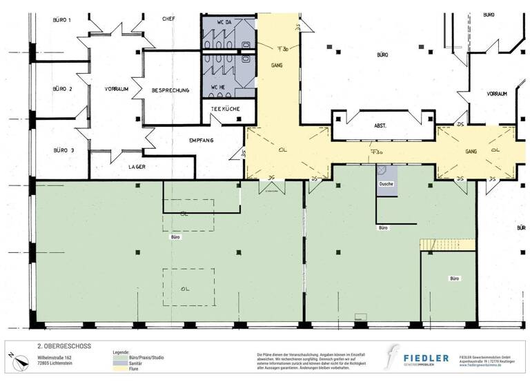 Atelier zur Miete provisionsfrei 400 m² Bürofläche Wilhelmstraße 162 Unterhausen Lichtenstein 72805