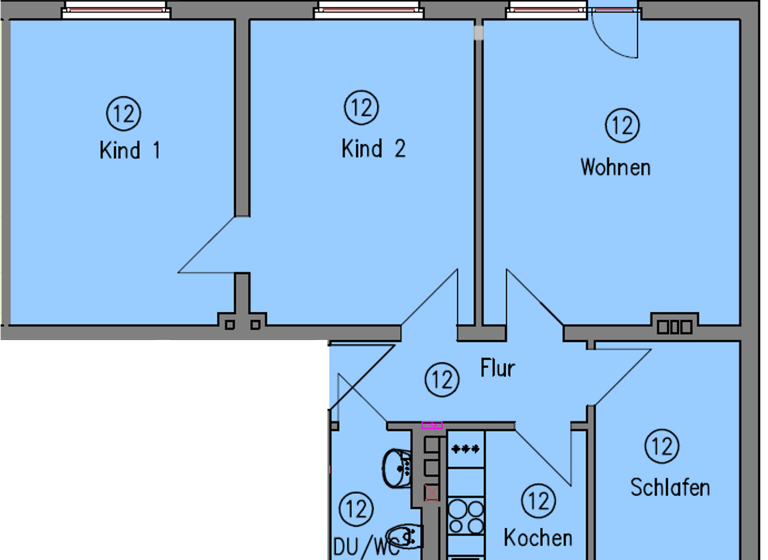Wohnung zur Miete 950 € 4 Zimmer 79 m² 1. Geschoss Clausthal-Zellerfeld 38678