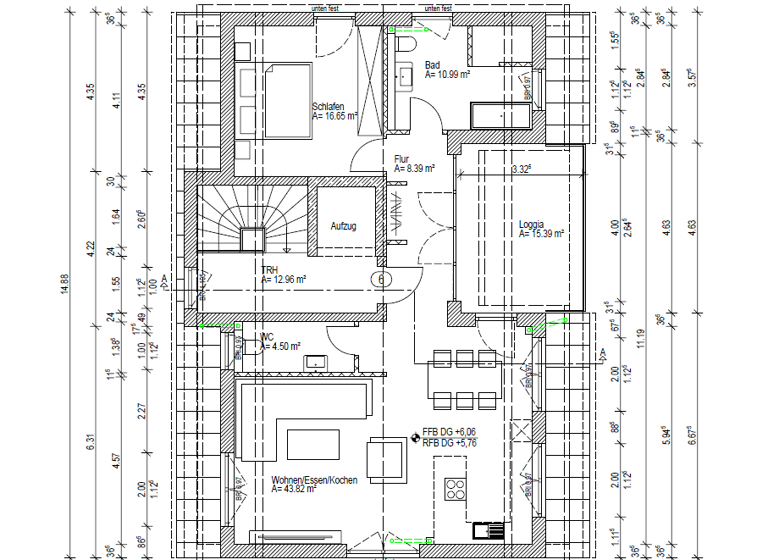 Penthouse zum Kauf - Erstbezug provisionsfrei 731.700 € 2 Zimmer 99,8 m² 4. Geschoss Friedberg 61169