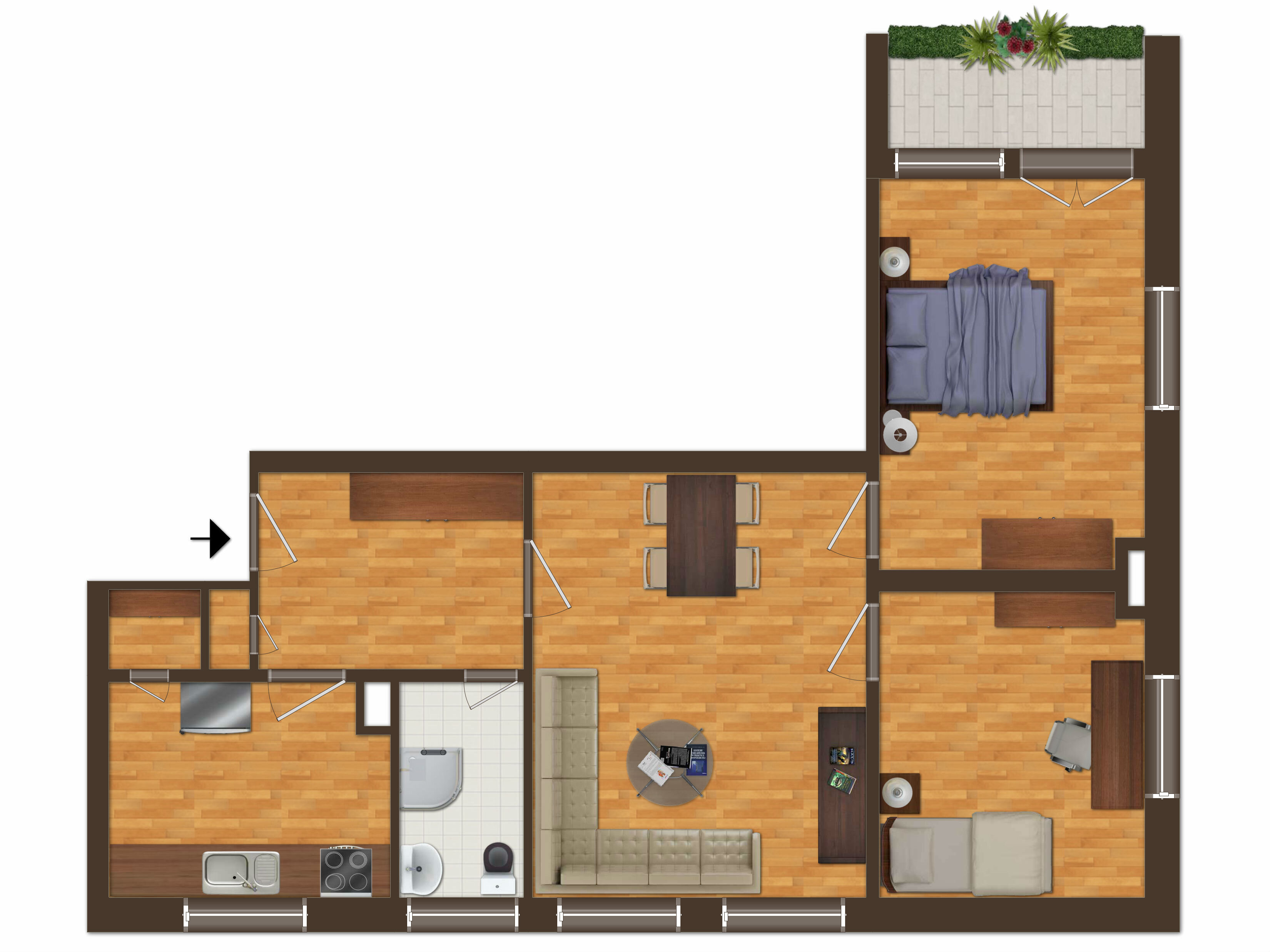 Wohnung zur Miete 500 € 3 Zimmer 60,9 m²<br/>Wohnfläche EG<br/>Geschoss 01.03.2025<br/>Verfügbarkeit Schwedter Straße 90 Prenzlau Prenzlau 17291