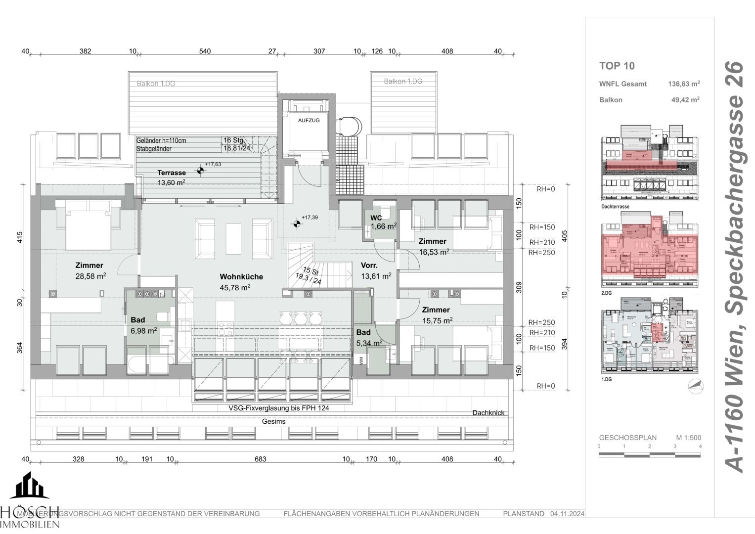 Wohnung zum Kauf 999.000 € 4 Zimmer 136,6 m²<br/>Wohnfläche 5.<br/>Geschoss Wien 1160