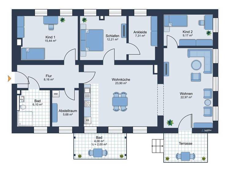 Wohnung zum Kauf 349.500 € 4 Zimmer 117 m² EG Mitte Cottbus 03046