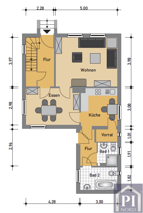 Einfamilienhaus zum Kauf provisionsfrei 325.500 € 4 Zimmer 92,4 m²<br/>Wohnfläche 1.302 m²<br/>Grundstück Pries Kiel 24159