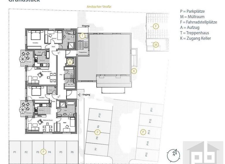 Wohnung zum Kauf provisionsfrei 3 Zimmer 76 m² 2. Geschoss Jahnstr. 4 Heilsbronn 91560