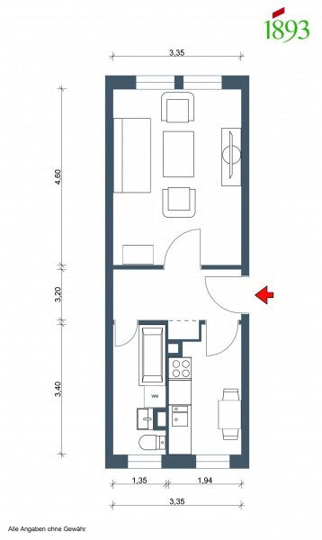 Wohnung zur Miete 297 € 1 Zimmer 33 m²<br/>Wohnfläche EG<br/>Geschoss 01.01.2025<br/>Verfügbarkeit Kleine Schulstraße 4 Jakobstraße Magdeburg 39104