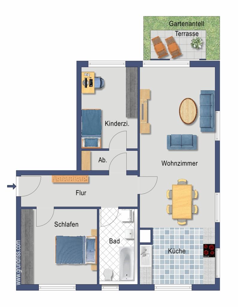 Wohnung zum Kauf provisionsfrei 209.000 € 3 Zimmer 79,5 m²<br/>Wohnfläche EG<br/>Geschoss Kleinziethener Straße 228a Mahlow Blankenfelde-Mahlow 15831