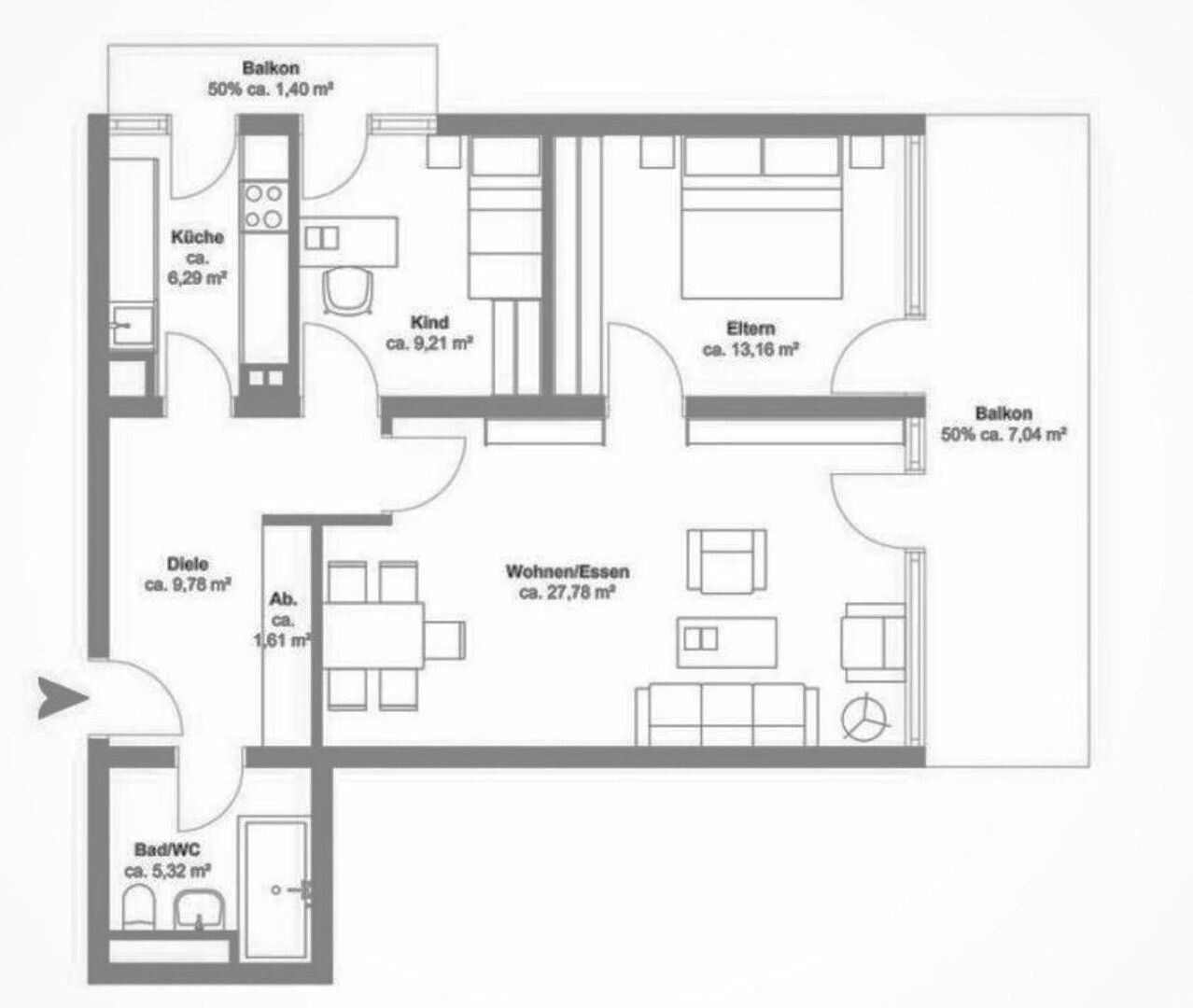 Wohnung zum Kauf provisionsfrei 285.000 € 3 Zimmer 82 m²<br/>Wohnfläche 5.<br/>Geschoss Inheidenerstr. 71 Bornheim Frankfurt 60385