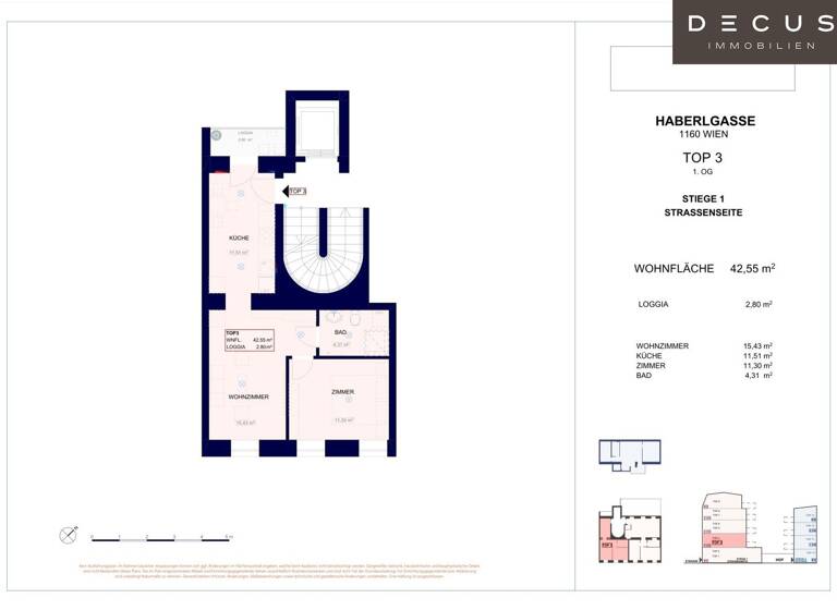 Wohnung zum Kauf 295.000 € 2 Zimmer 42,6 m² 1. Geschoss Wien 1160