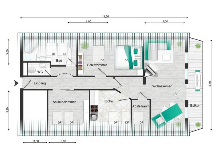 Wohnung zur Miete 1.100 € 3 Zimmer 100 m² 2. Geschoss Miesbach 83714