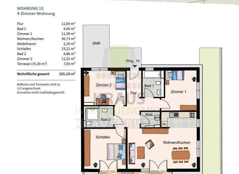 Wohnung zum Kauf - Neubau provisionsfrei 885.000 € 4 Zimmer 101,2 m² EG Ziegelhausen Heidelberg 69118