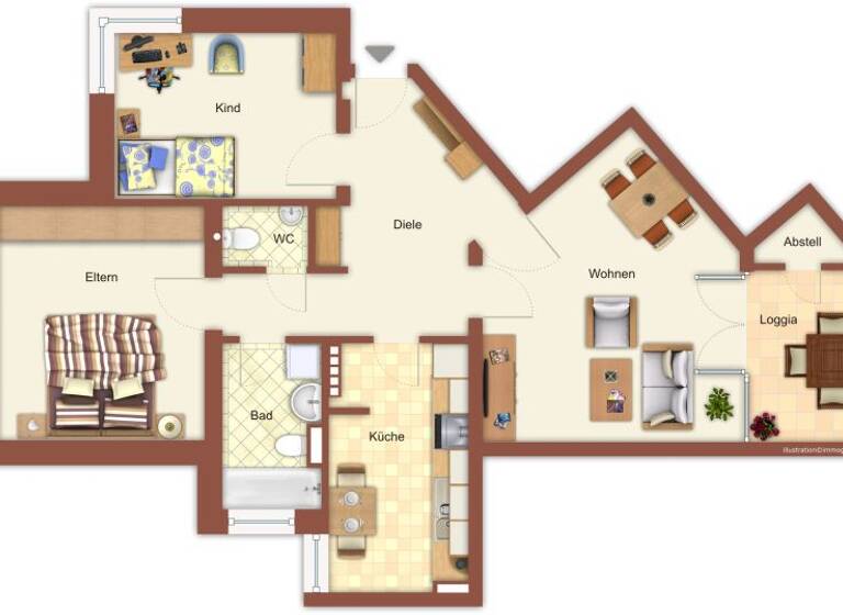 Wohnung zur Miete nur mit Wohnberechtigungsschein 427 € 3 Zimmer 76 m² EG frei ab 06.05.2026 Grafenstraße 24 Lürrip Mönchengladbach 41065