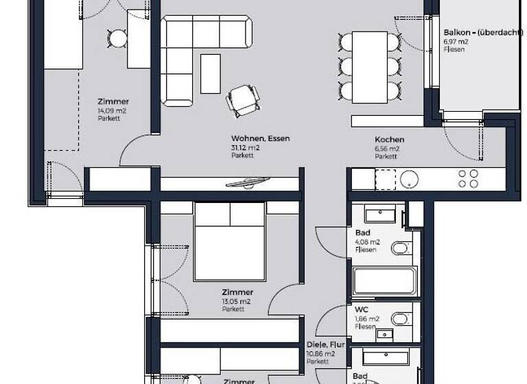 Wohnung zum Kauf - Erstbezug 600.000 € 4 Zimmer 98,5 m² 2. Geschoss Achau 2481