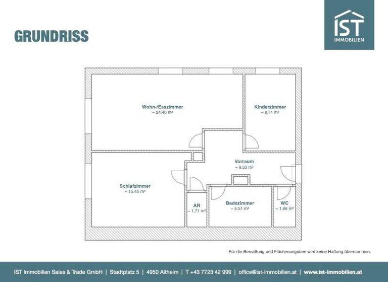 Wohnung zur Miete 850 € 3 Zimmer 67 m² 3. Geschoss frei ab sofort Ried im Innkreis 4910