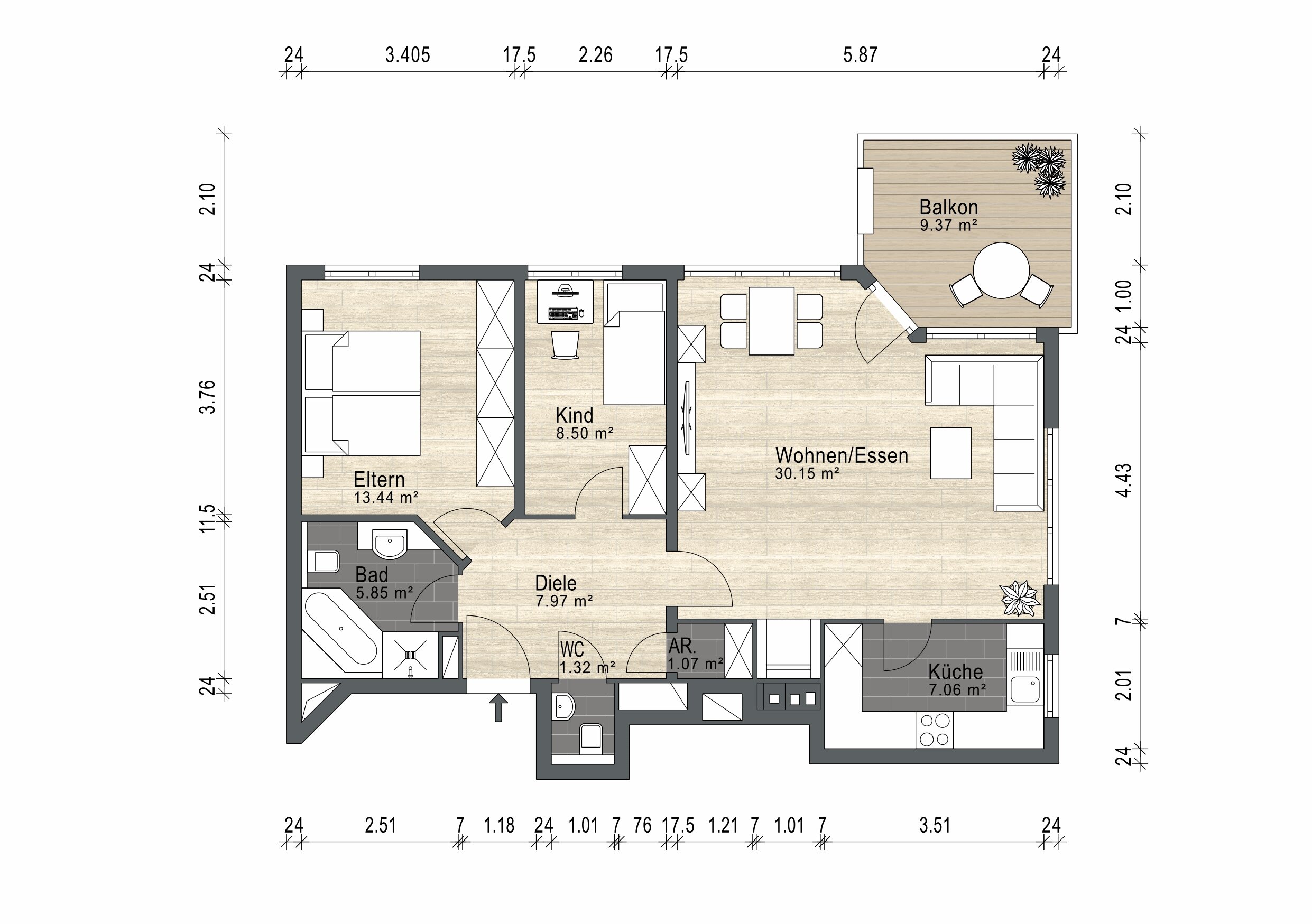 Wohnung zum Kauf 249.000 € 3 Zimmer 78,5 m²<br/>Wohnfläche 1.<br/>Geschoss Bleidenstadt Taunusstein 65232