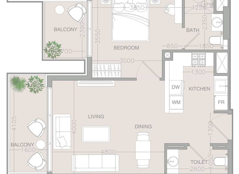 Wohnung zum Kauf provisionsfrei 311.574 € 2 Zimmer 66,2 m² Dubai 00000