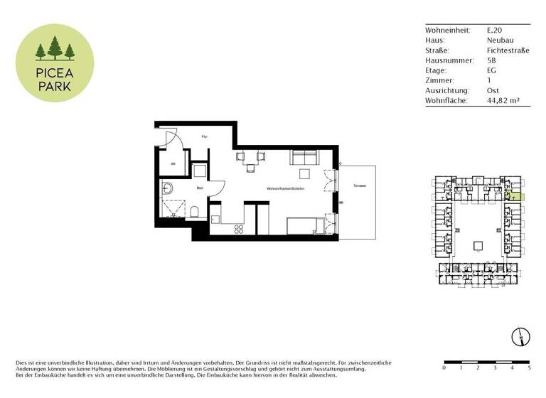 Studio zur Miete - Erstbezug 680 € 1 Zimmer 44,8 m² EG Fichtestraße 5B Ludwigsfelde 14974