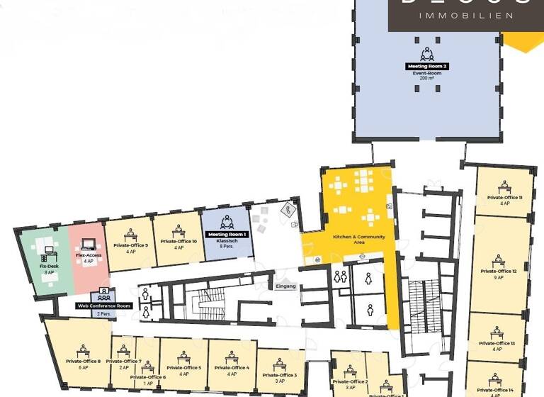 Coworking Space zur Miete teilbar ab 13 m² Wien 1220