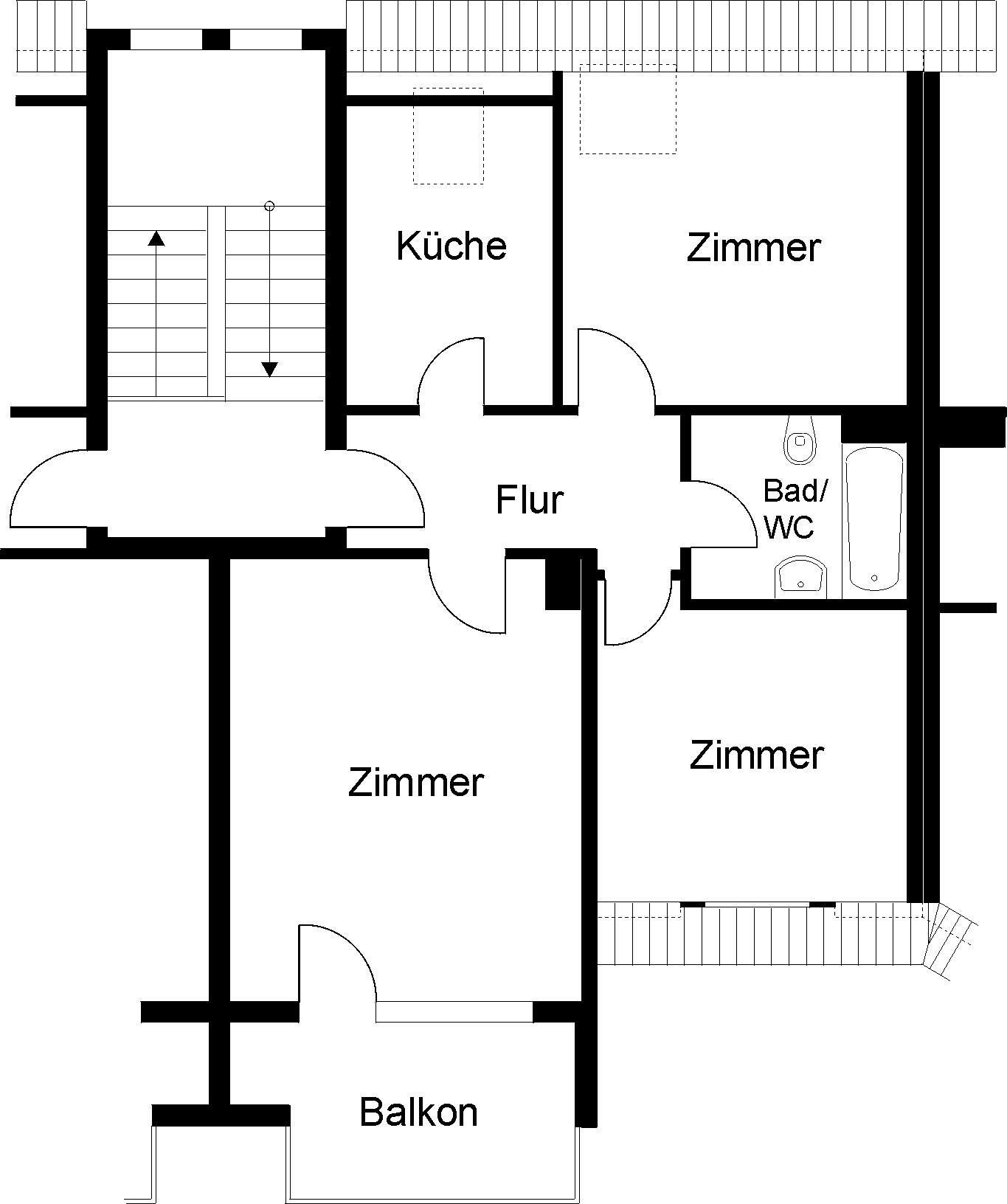 Wohnung zur Miete 342 € 3 Zimmer 63,3 m²<br/>Wohnfläche 2.<br/>Geschoss Gröninger Str. 4 Halberstadt Halberstadt 38820