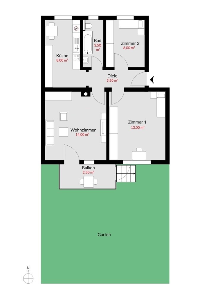 Wohnung zum Kauf 310.000 € 3 Zimmer 50,5 m²<br/>Wohnfläche EG<br/>Geschoss Industriebezirk München 80997