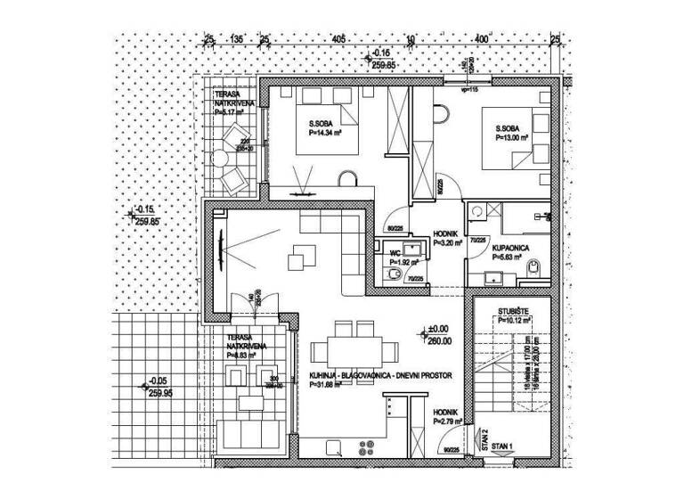 Wohnung zum Kauf 262.000 € 2 Zimmer 80 m² Split