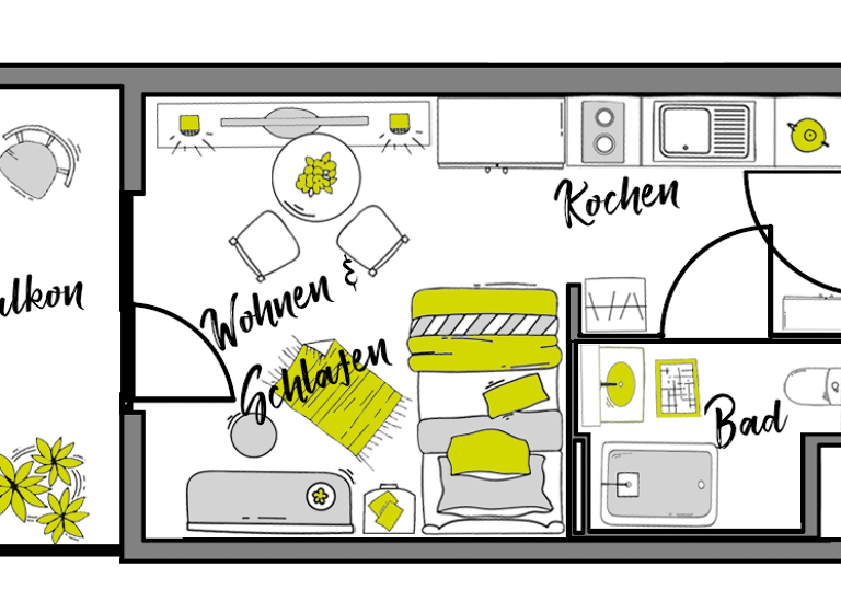 Studio zur Miete 521 € 1 Zimmer 23 m² 3. Geschoss frei ab 01.04.2026 Königturmstraße 39 Schwäbisch Gmünd 73525