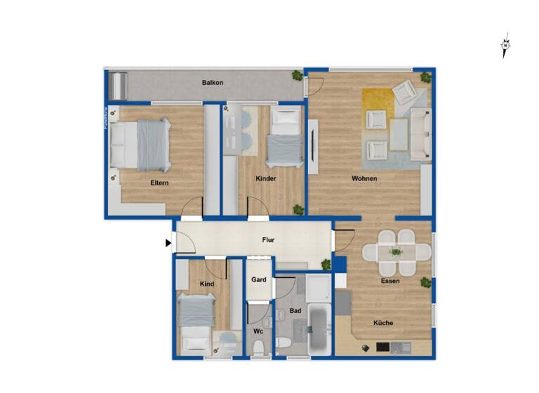 Wohnung zum Kauf 340.000 € 4 Zimmer 97 m²<br/>Wohnfläche 1.<br/>Geschoss Benningen 87734